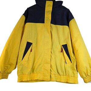 Mulberry Street Colorblock Hooded Jacket Medium Yellow Crunchy Normcore Outdoors